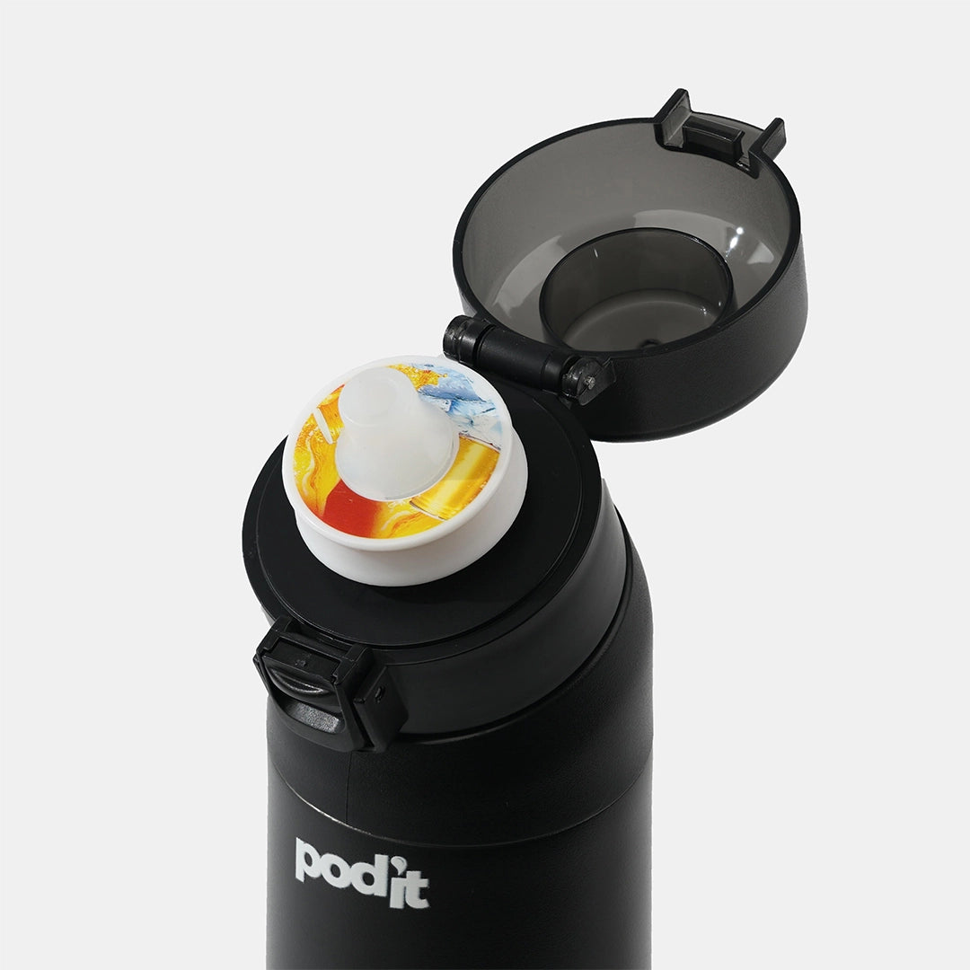 Podit_stainless_black_flavored_water_bottle_close_up