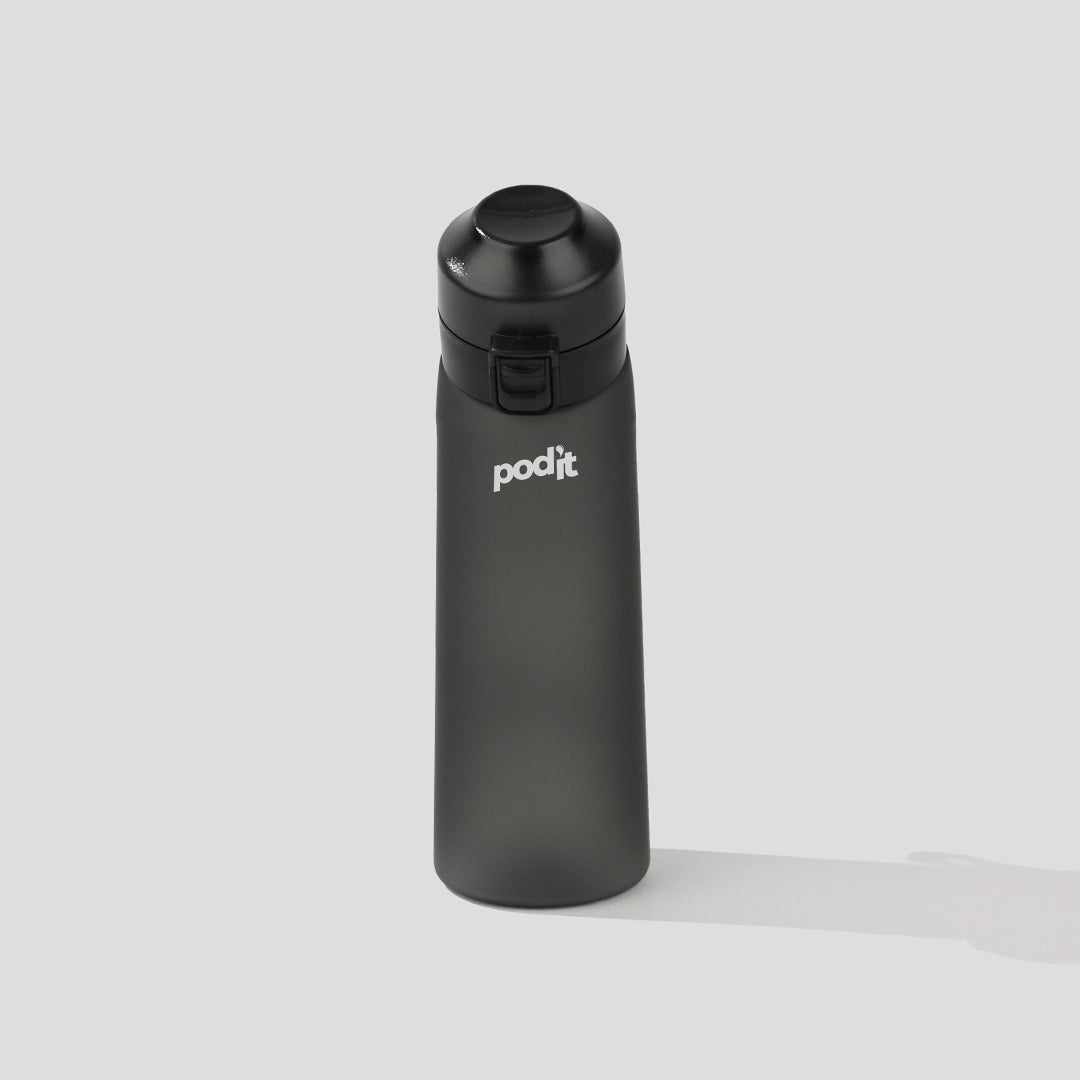 Podit_Tritan_Plastic_Black_flavored_water_bottle_front